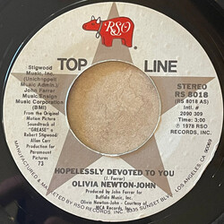 Olivia Newton-John Hopelessly Devoted To You USED VINYL 7INCH SINGLE REISSUE STYRENE