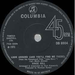 Vince Hill Look Around (And You'll Find Me There) USED VINYL 7INCH 45 RPM SINGLE