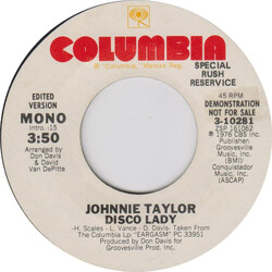 Johnnie Taylor Disco Lady USED VINYL 7INCH 45 RPM SINGLE PROMO STYRENE STEREO MONO