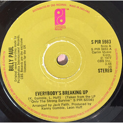 Billy Paul Everybody's Breaking Up USED VINYL 7INCH 45 RPM SINGLE STEREO