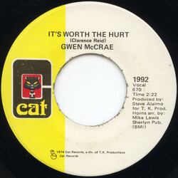 Gwen McCrae It's Worth The Hurt / 90% Of Me Is You USED VINYL 7INCH 45 RPM SINGLE