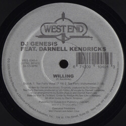 DJ Genesis / Darnell Kendricks Willing USED VINYL 12INCH 33 S RPM