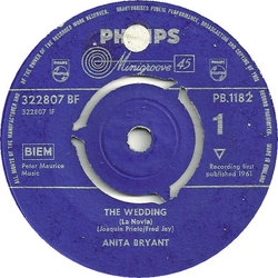 Anita Bryant The Wedding Vinyl 7" USED