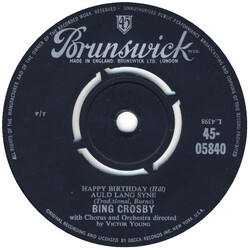 Bing Crosby Happy Birthday / Auld Lang Syne USED VINYL 7INCH 45 RPM SINGLE