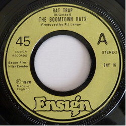 The Boomtown Rats Rat Trap USED VINYL 7INCH 45 RPM SINGLE