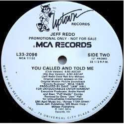 Jeff Redd You Called And Told Me USED VINYL 12INCH 33 S RPM PROMO