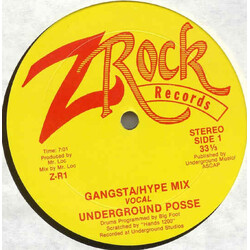 Underground Posse (2) Gangsta/Hype Mix USED VINYL 12INCH 33 S RPM PARTIALLY MIXED