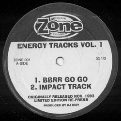 DJ Icey Energy Tracks Vol. 1 USED VINYL 12INCH 33 S RPM LIMITED EDITION REPRESS