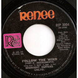 Midnight Movers Unlimited Follow The Wind (Instrumental) USED VINYL 7INCH 45 RPM STYRENE