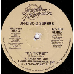 Un-Disc-O Superb Da Ticket USED VINYL 12INCH 33 S RPM