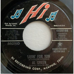Al Green Livin' For You Vinyl 7" USED