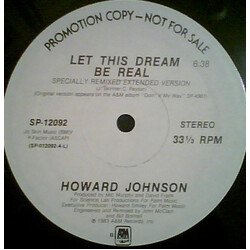 Howard Johnson Let This Dream Be Real USED VINYL 12INCH 33 S RPM PROMO STEREO