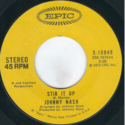 Johnny Nash Stir It Up USED VINYL 7INCH 45 RPM STYRENE STEREO