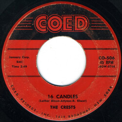 The Crests 16 Candles USED VINYL 7INCH SINGLE 45 RPM