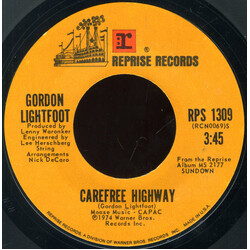 Gordon Lightfoot Carefree Highway VINYL 7" USED
