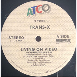Trans-X Living On Video (Vocal / Remix Version) USED VINYL 12INCH SINGLE 33 S RPM