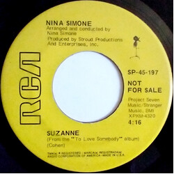 Nina Simone Suzanne USED VINYL 7INCH 45 RPM PROMO