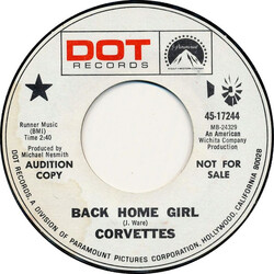 Corvettes Back Home Girl USED VINYL 7INCH 45 RPM SINGLE PROMO