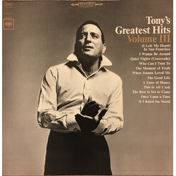 Tony Bennett Tony's Greatest Hits Volume III Vinyl LP USED