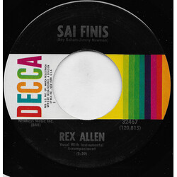 Rex Allen Sai Finis / It Happens Over And Over Again USED VINYL 7INCH 45 RPM SINGLE