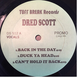 Dred Scott Back In The Day / Duck Ya Head / Can't Hold It Back USED VINYL 12INCH PROMO