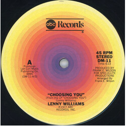 Lenny Williams Choosing You USED VINYL 12INCH 45 RPM