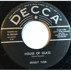 Ernest Tubb House Of Glass USED VINYL 7INCH 45 RPM SINGLE