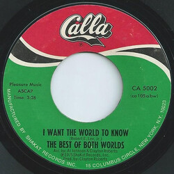 The Best Of Both Worlds I Want The World To Know / Moma Bakes Biscuits USED VINYL 7INCH 45 RPM SINGLE STYRENE