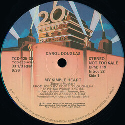 Carol Douglas My Simple Heart USED VINYL 12INCH 33 S RPM PROMO