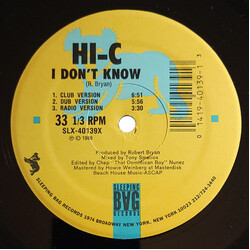 Hi-C (2) I Don't Know USED VINYL 12INCH 33 S RPM