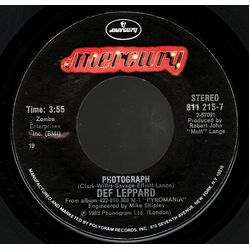 Def Leppard Photograph Vinyl 7" USED