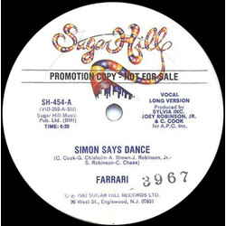 Farrari Simon Says Dance USED VINYL 12INCH 33 S RPM PROMO