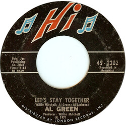 Al Green Let's Stay Together / Tomorrow's Dream USED VINYL 7INCH 45 RPM SINGLE STYRENE