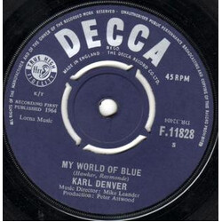 Karl Denver My World Of Blue USED VINYL 7INCH 45 RPM SINGLE