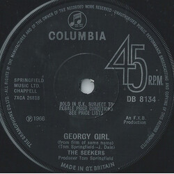 The Seekers Georgy Girl USED VINYL 7INCH 45 RPM SINGLE