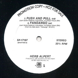 Herb Alpert Push And Pull USED VINYL 12INCH 33 S RPM PROMO
