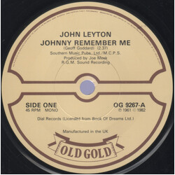 John Leyton Johnny Remember Me USED VINYL 7INCH 45 RPM MONO