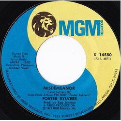 Foster Sylvers / The Sylvers Misdemeanor / So Close USED VINYL 7INCH 45 RPM SINGLE STYRENE MONO