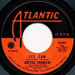Aretha Franklin See Saw / My Song USED VINYL 7INCH 45 RPM SINGLE STYRENE