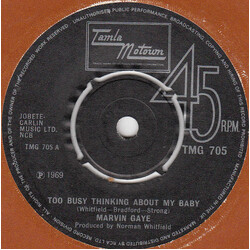 Marvin Gaye Too Busy Thinking About My Baby USED VINYL 7INCH 45 RPM SINGLE REISSUE