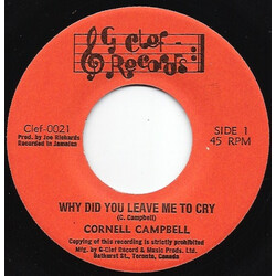 Cornell Campbell Why Did You Leave Me To Cry / Lost In A Dream USED VINYL 7INCH 45 RPM