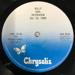 Billy Idol Interview Oct. 23, 1986 USED VINYL 12INCH 33 S RPM PROMO