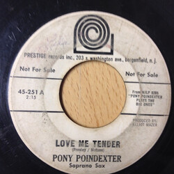Pony Poindexter Love Me Tender USED VINYL 7INCH 45 RPM PROMO