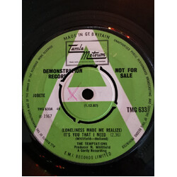 The Temptations (Loneliness Made Me Realize) It's You That I Need / I Want A Love I Can See USED VINYL 7INCH 45 RPM SINGLE PROMO