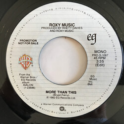 Roxy Music More Than This USED VINYL 7INCH SINGLE PROMO STEREO MONO