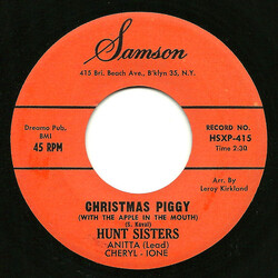Hunt Sisters (2) Christmas Piggy (With The Apple In The Mouth) / Silent Night (Holy Night) USED VINYL 7INCH 45 RPM