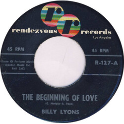 Billy Lyons The Beginning Of Love USED VINYL 7INCH 45 RPM SINGLE