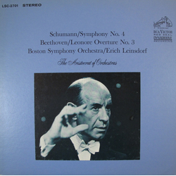 Robert Schumann / Ludwig van Beethoven / Boston Symphony Orchestra / Erich Leinsdorf Symphony No. 4 / Leonore Overture No. 3 Vinyl LP USED
