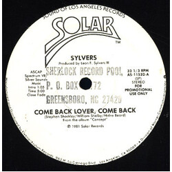 The Sylvers Come Back Lover, Come Back USED VINYL 12INCH 33 S RPM PROMO