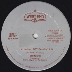 Bombers (Everybody) Get Dancin' USED VINYL 12INCH 33 S RPM SINGLE STEREO